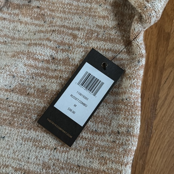 FRYE Donegal Open Knit Cardigan, Russet, Size Medium NWT - Picture 5 of 6